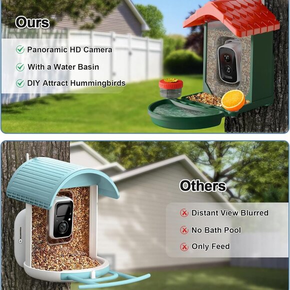 2-in-1 Smart Wild Bird Feeder & Bath with 4K HD Camera and AI Identification - Picture 4 of 8